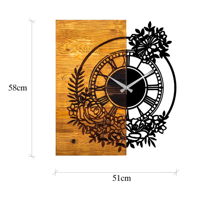 Wallity Wooden Clock 14 Nogal y Negro